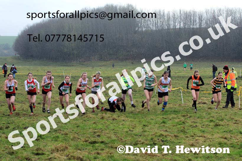 Girls under-15s 2022 North Eastern Harrier League, Thornley Farm, Peterlee, County Durham. Photo: David T. Hewitson/Sports for All Pics